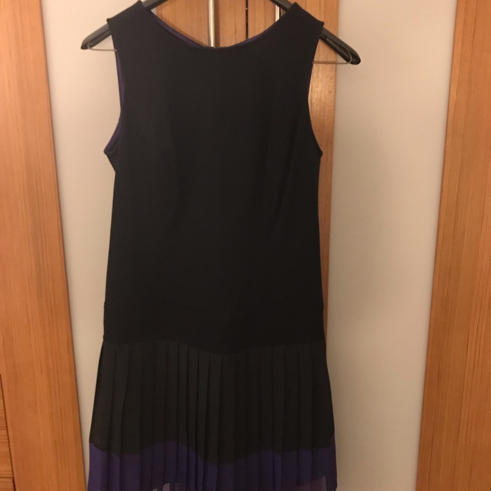 Black and Purple Loft Drop Waist Sleeveless Dress
